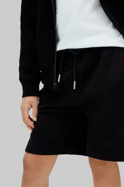 Шорты спортивные из футера Calvin Klein Jeans, черный — фото 4