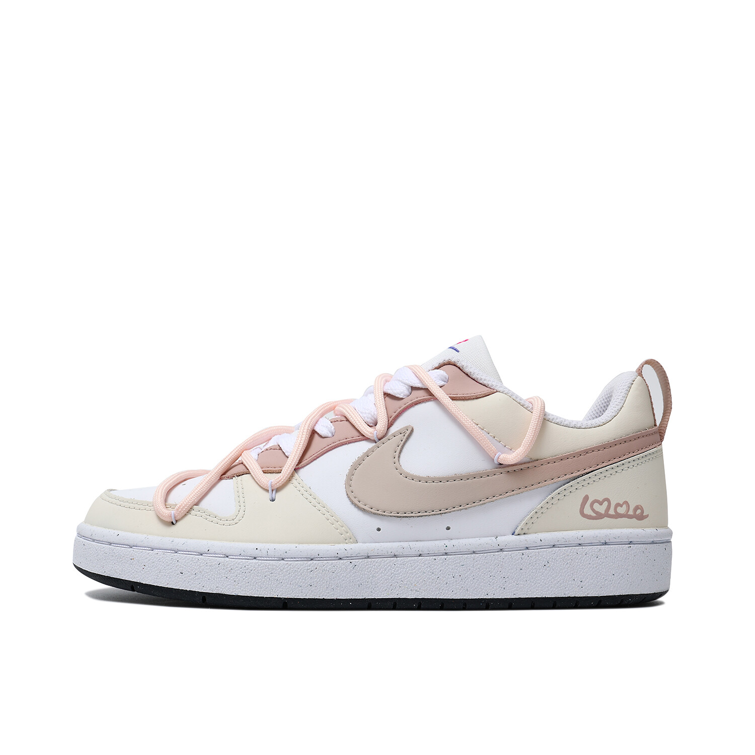

Кроссовки Nike Court Borough Skateboarding Shoes Women's Low-top Beige/Pink, цвет Off White