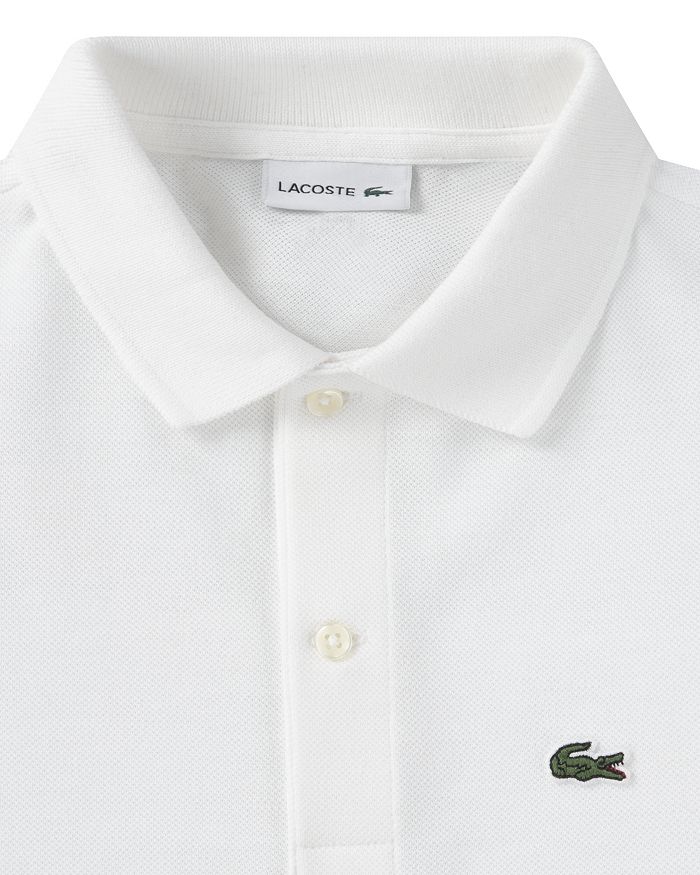 Мальчиковый поло с длинным рукавом из пике - для старших детей Lacoste, белый — фото 3