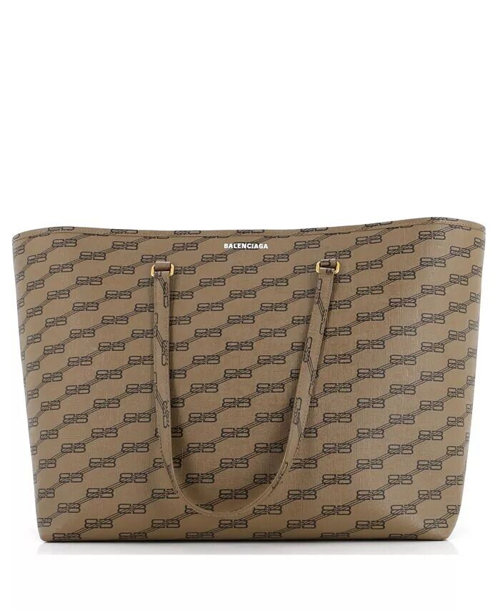 

Большая фирменная сумка-шоппер East-West с монограммой BB из покрытого холста Pre-Owned Balenciaga, коричневый
