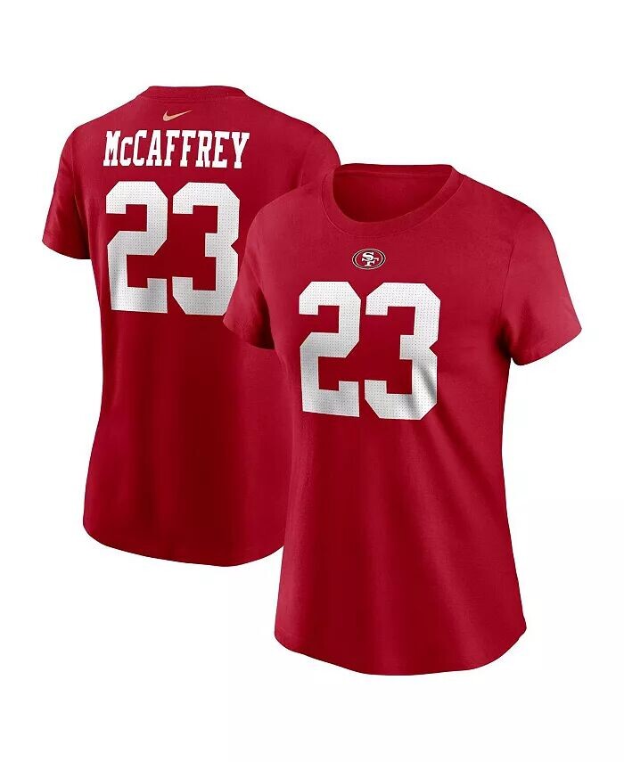 

Женская футболка Christian McCaffrey Scarlet San Francisco 49ers с именем и номером игрока Nike