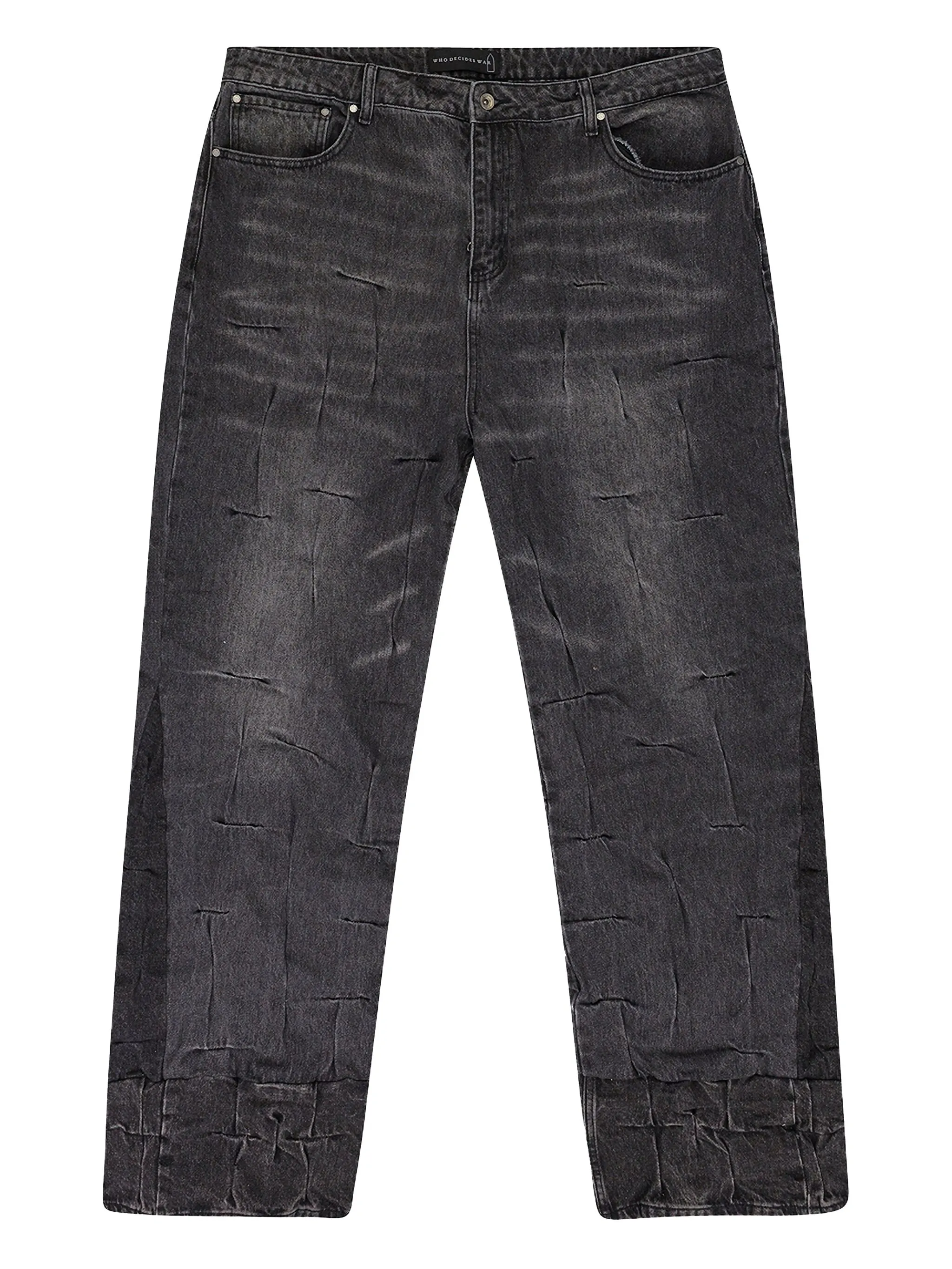 

Прямые джинсы со сборками Who Decides War, серый