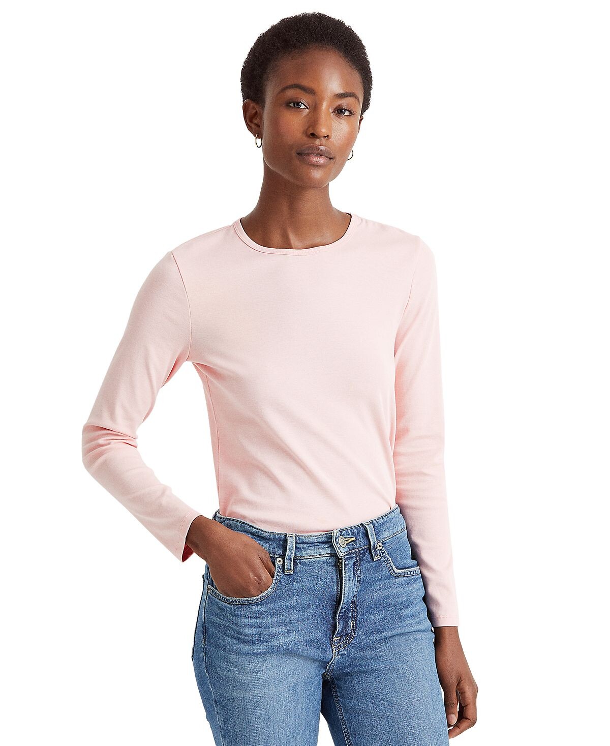 

Топ из смесового хлопка с длинными рукавами Lauren Ralph Lauren