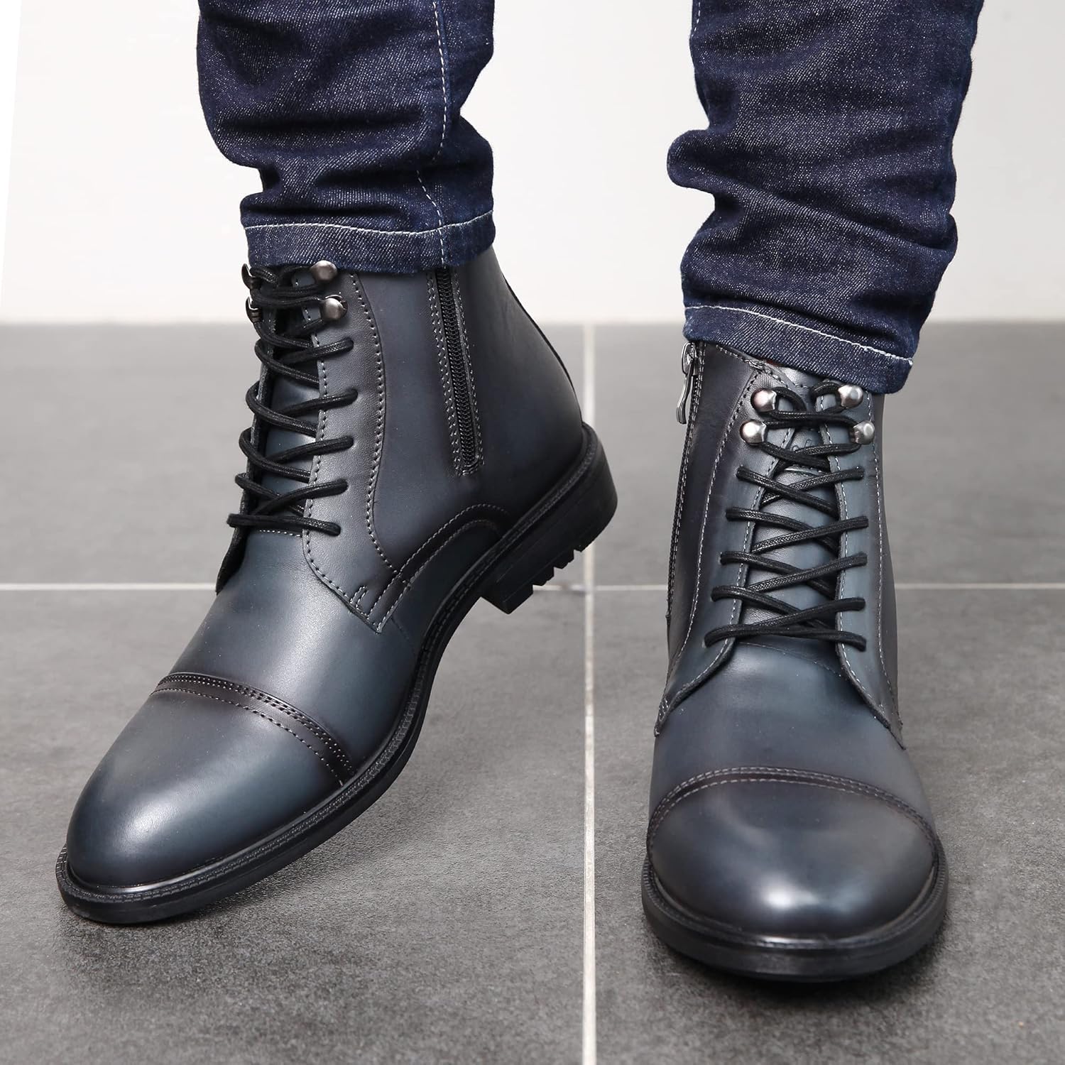 Мужские ботинки Arkbird Chukka из натуральной кожи, классические повседневные ботинки оксфордского стиля, светло-черный — фото 3