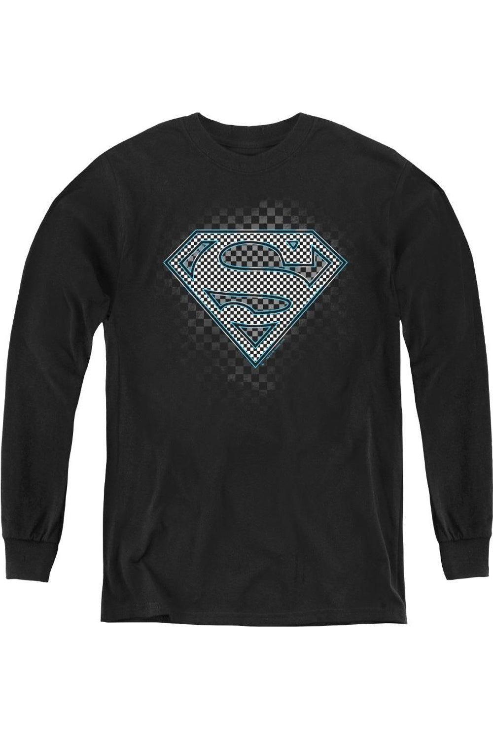 

Футболка с длинным рукавом для детей Superman в клетку Gildan, черный