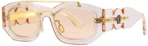 

Солнцезащитные очки в стиле панк 2027 года для мужчин, винтажные декоративные многоугольные очки для женщин, весенние солнцезащитные очки MTZJH, Champagne