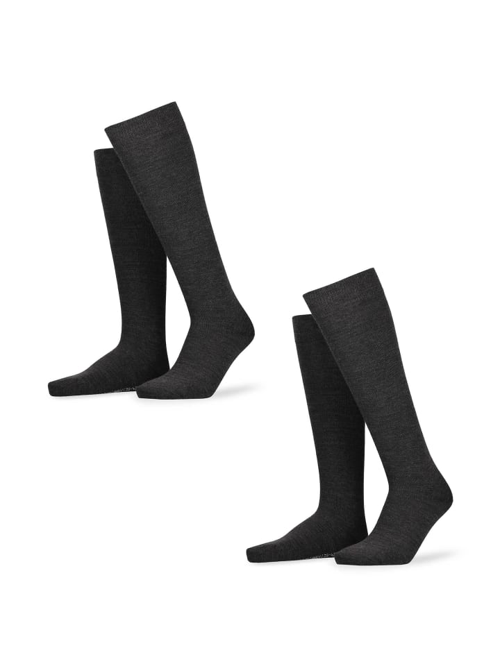 

Hudson Высокие носки до колена. Только 2 пары согревающих носков антрацитового цвета