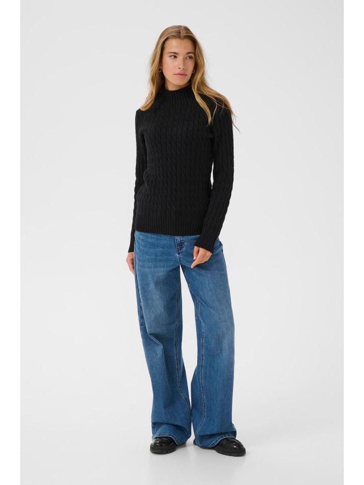 

Kaffe Вязаный свитер Karachel Regular Fit, черный, темно-синий