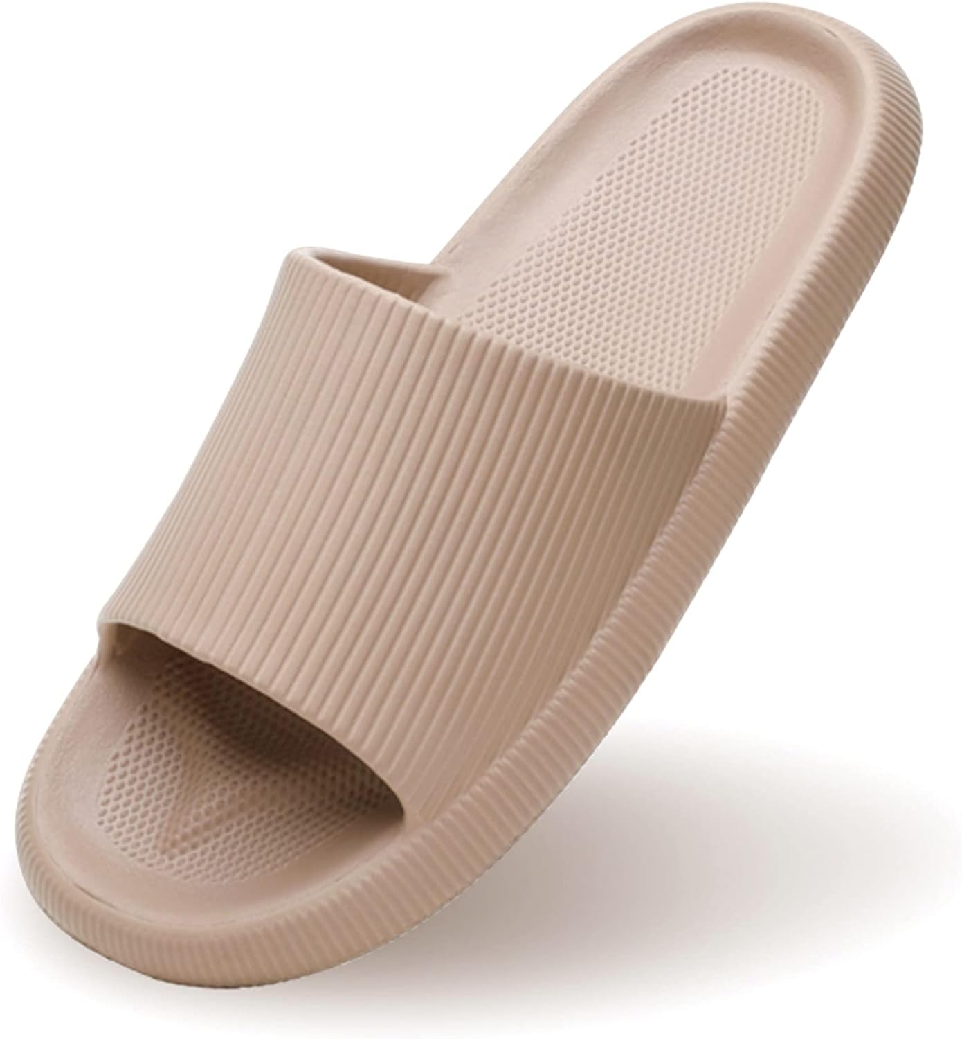 

Элегантные домашние тапочки для женщин и мужчин, быстросохнущие, нескользящие, с открытым носком, на толстой подошве, серые Stunner