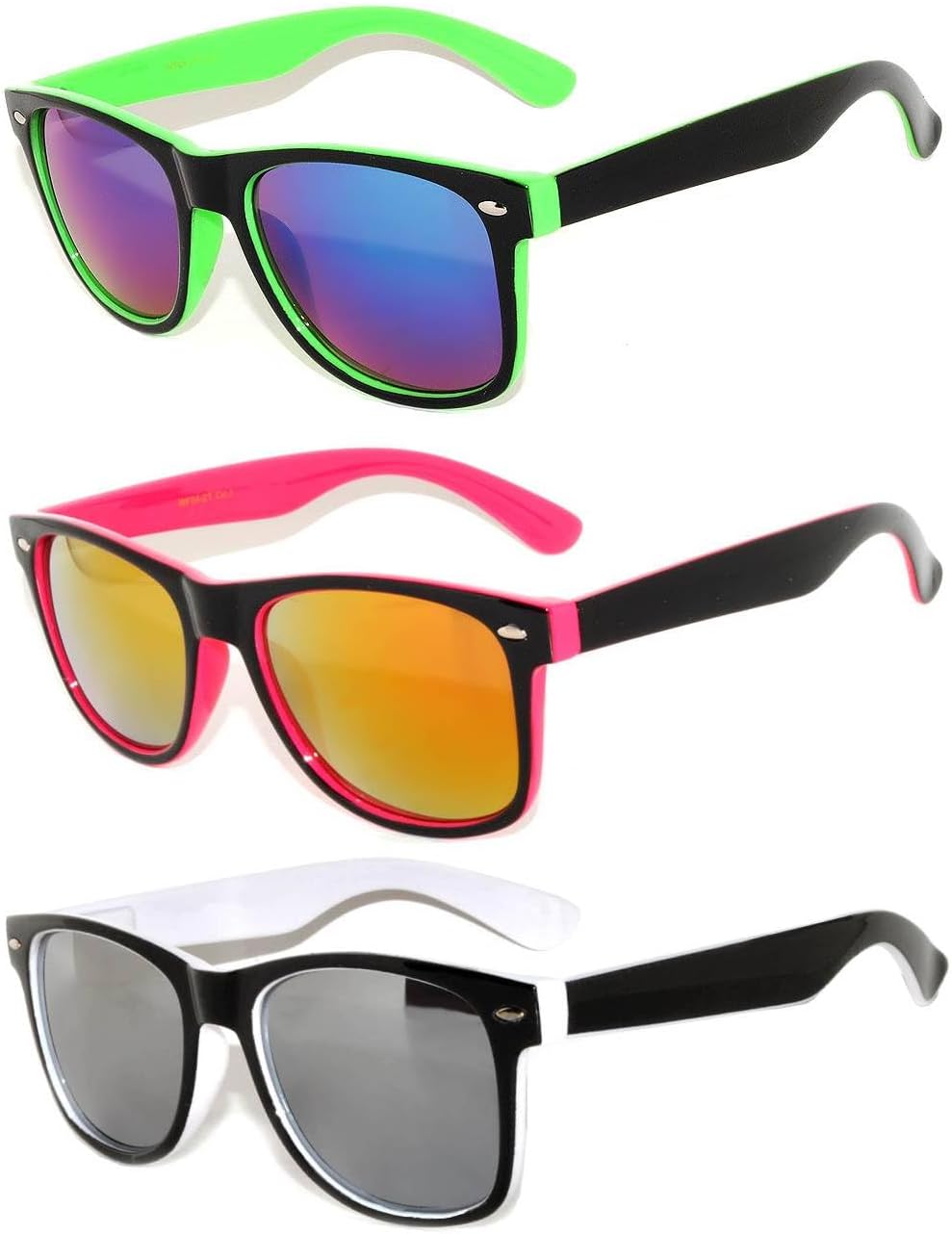 

Винтажные двухцветные солнцезащитные очки OWL с дымчатыми и зеркальными линзами — квадратные, в стиле ретро, ​​для женщин и мужчин, с защитой от УФ-излучения UV 400, 3 Pack Mirrored Lens / Green, Pink, White