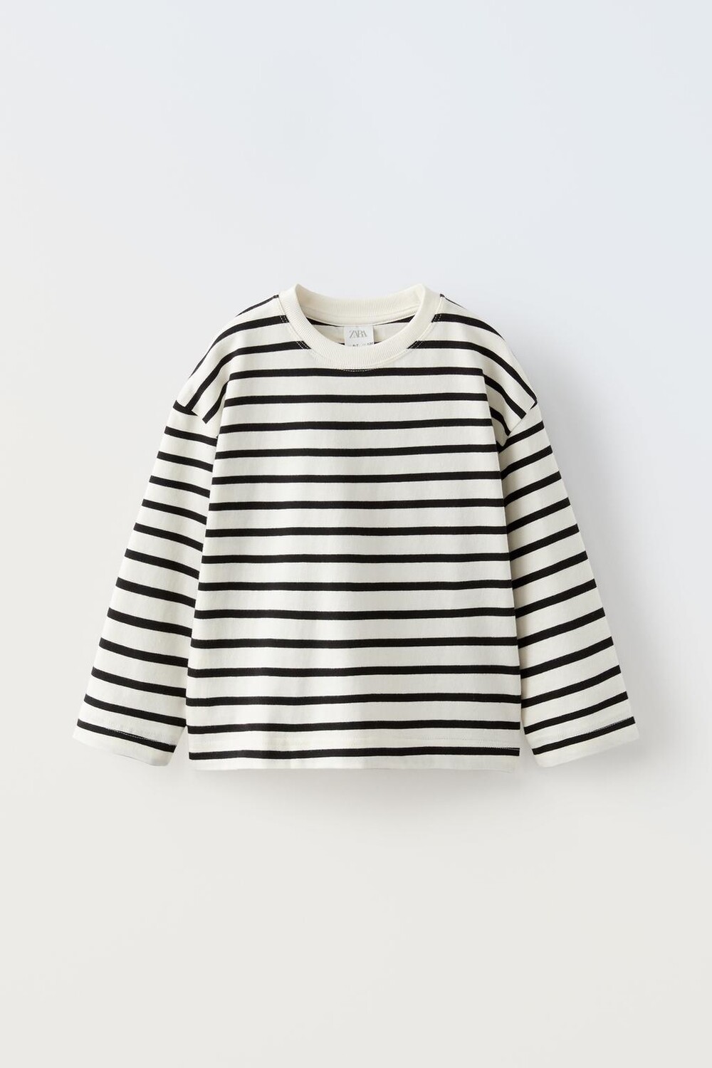 

Футболка в полоску с вышивкой ZARA, черный