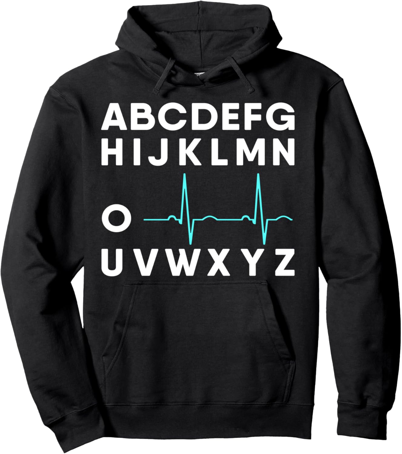 

Толстовка с надписью Электрокардиограмма, алфавит, частота сердечных сокращений, врач, кардиолог, медсестра, ЭКГ, черная (черный 19-3911tcx), размер S Med School Tees Co.