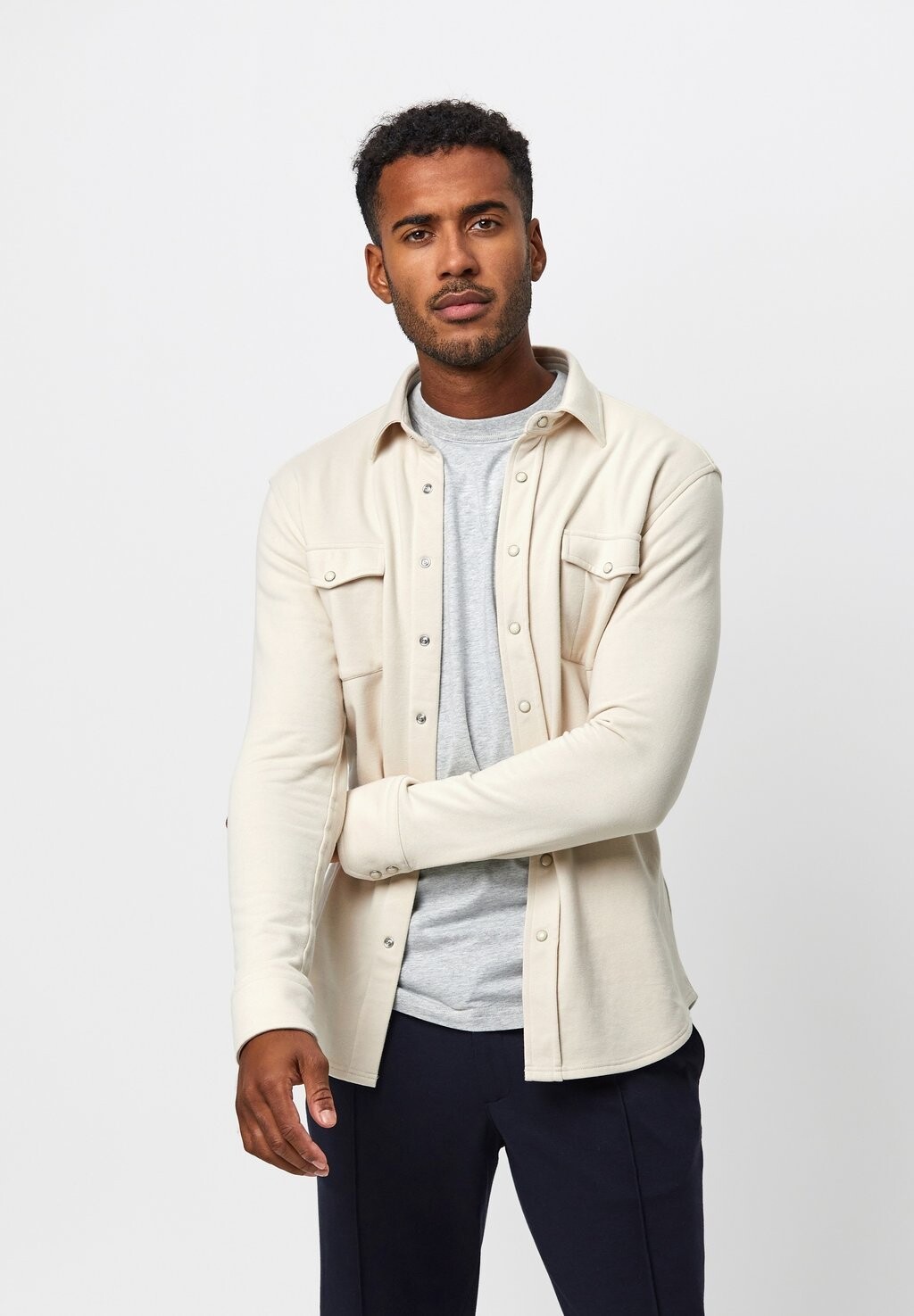 

Рубашка Overshirt PROFUOMO, цвет light beige, Серый, Рубашка Overshirt PROFUOMO, цвет light beige