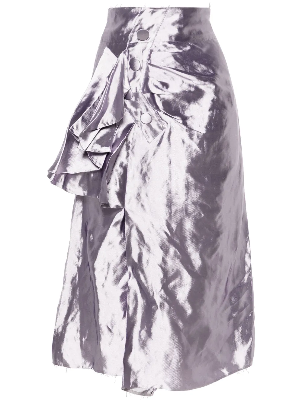 

Атласная юбка миди с драпировкой MAISON MARGIELA, фиолетовый