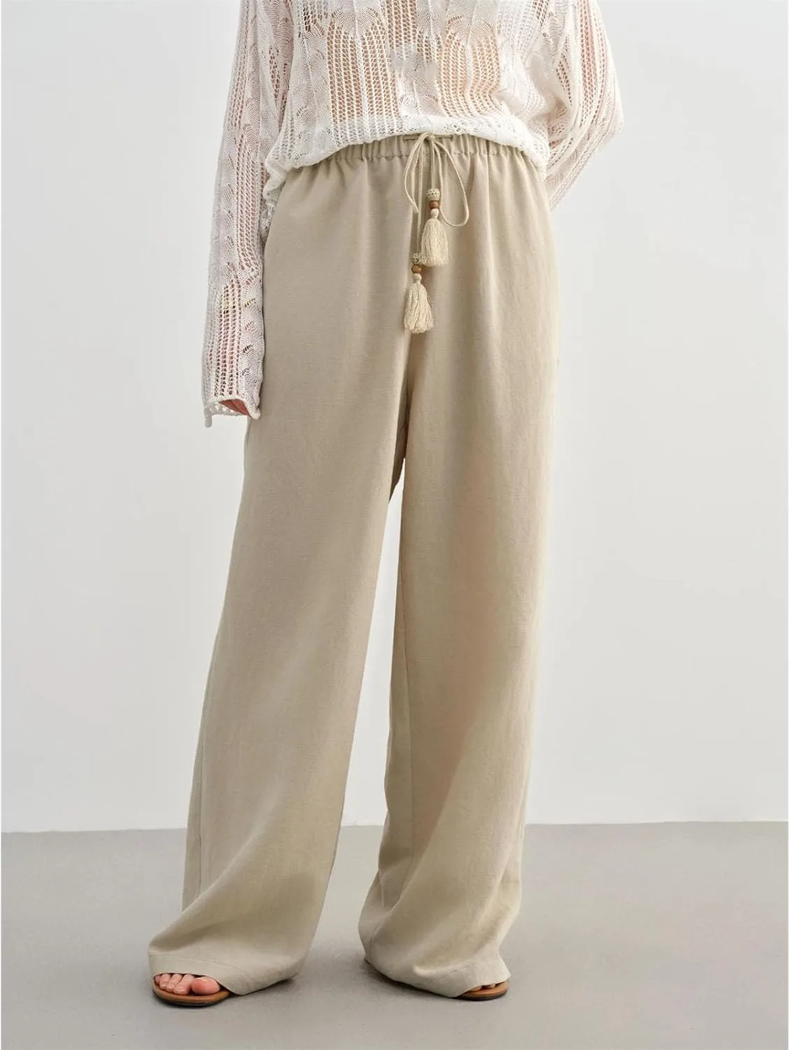Женские брюки Plus Size Relaxed Fit из дышащего материала Tencel — фото 3