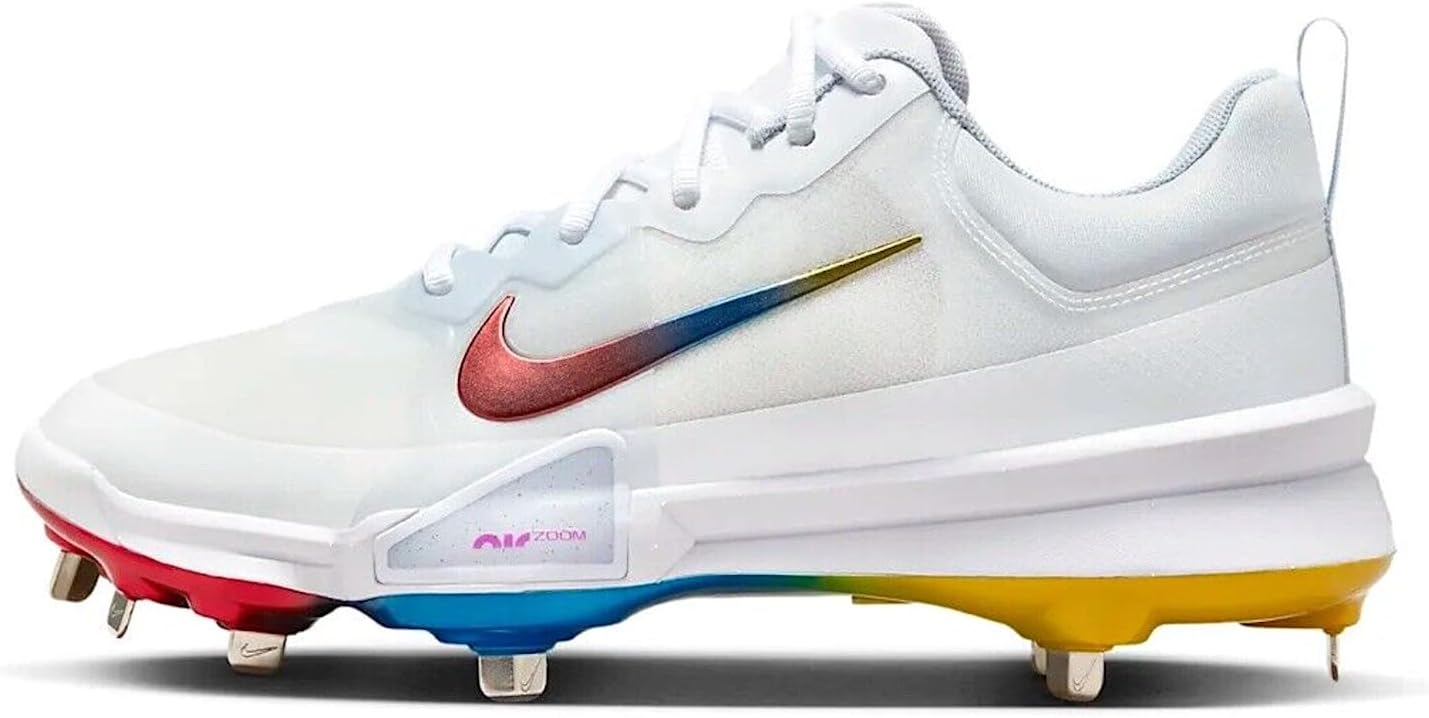 

Бейсбольные бутсы Nike Force Zoom Trout 9 Pro Low для мужчин, White/Football Grey/University Red/Hyper Violet