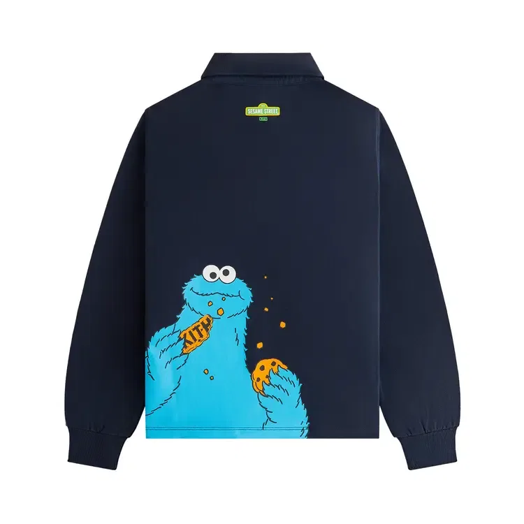 Рубашка-поло Kith Kids x Sesame Street Elmo x Cookie Monster Rugby, синий — фото 2