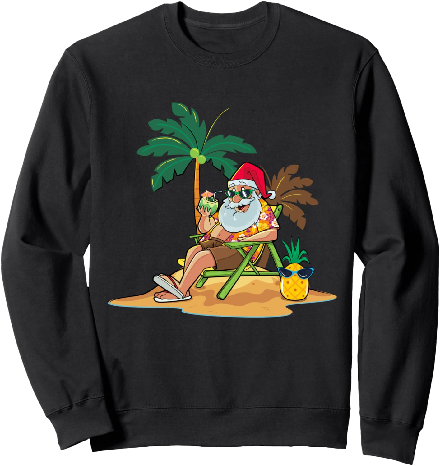 

Гавайская рождественская вечеринка с Санта-Клаусом, праздничная пляжная толстовка «Алоха» Christmas In July Merry Gift Store, черный