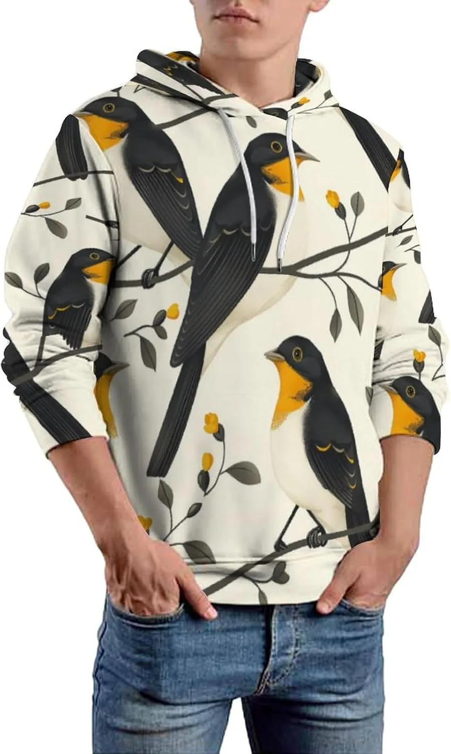 

Толстовка с капюшоном Daffodil Flowers Pattern для мужчин PIVUWXOB