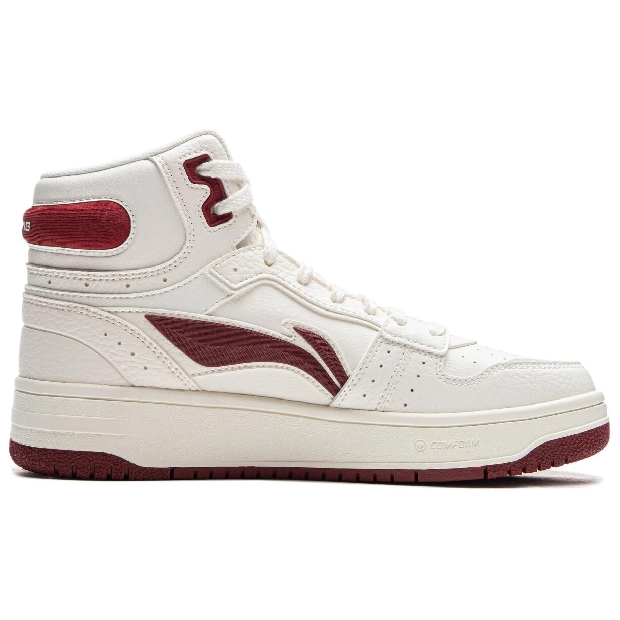 

Кроссовки LINING Tianji Soft Skateboarding Shoes Women's High-top Cloud White/deep Red, красный