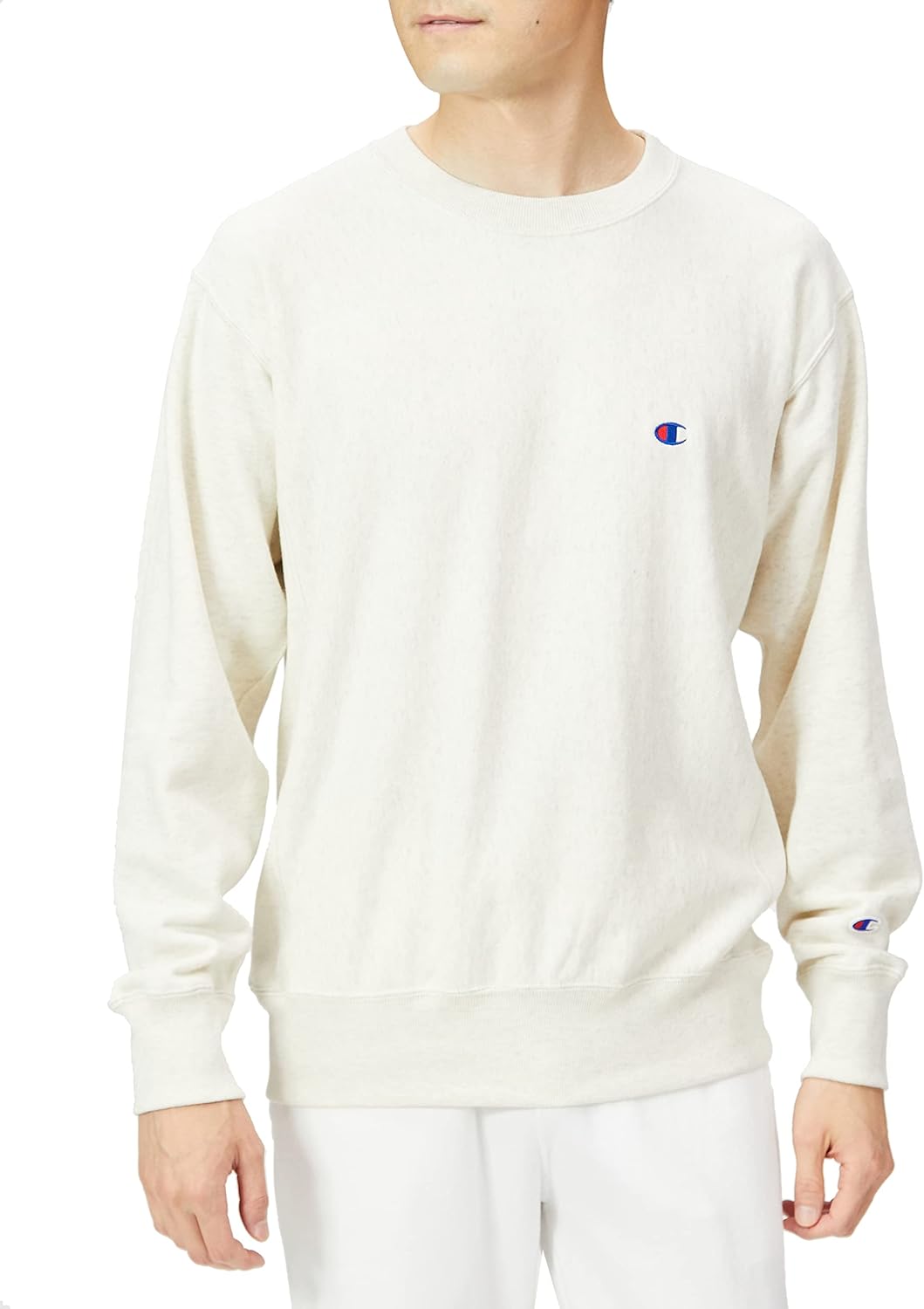 

Мужская толстовка Champion C3-T016, с длинным рукавом, флисовой подкладкой, 100% хлопок, 283 г, вышивка логотипа в одну точку, толстовка с круглым вырезом и обратным плетением (R), овсяный