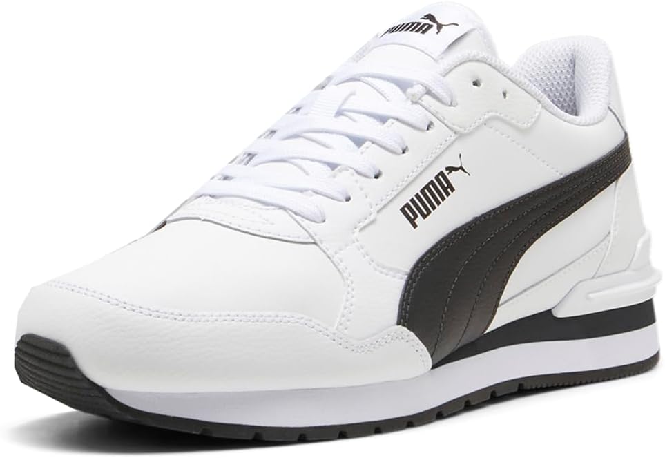 Мужские кроссовки PUMA St Runner V4 из кожи на шнуровке, повседневные - белый и бело-слоновая кость — фото 2