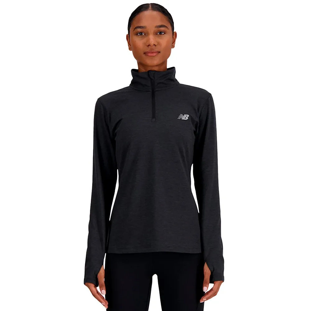 

Футболка New Balance Sport Essentials Space Dye half zip long sleeve, черный