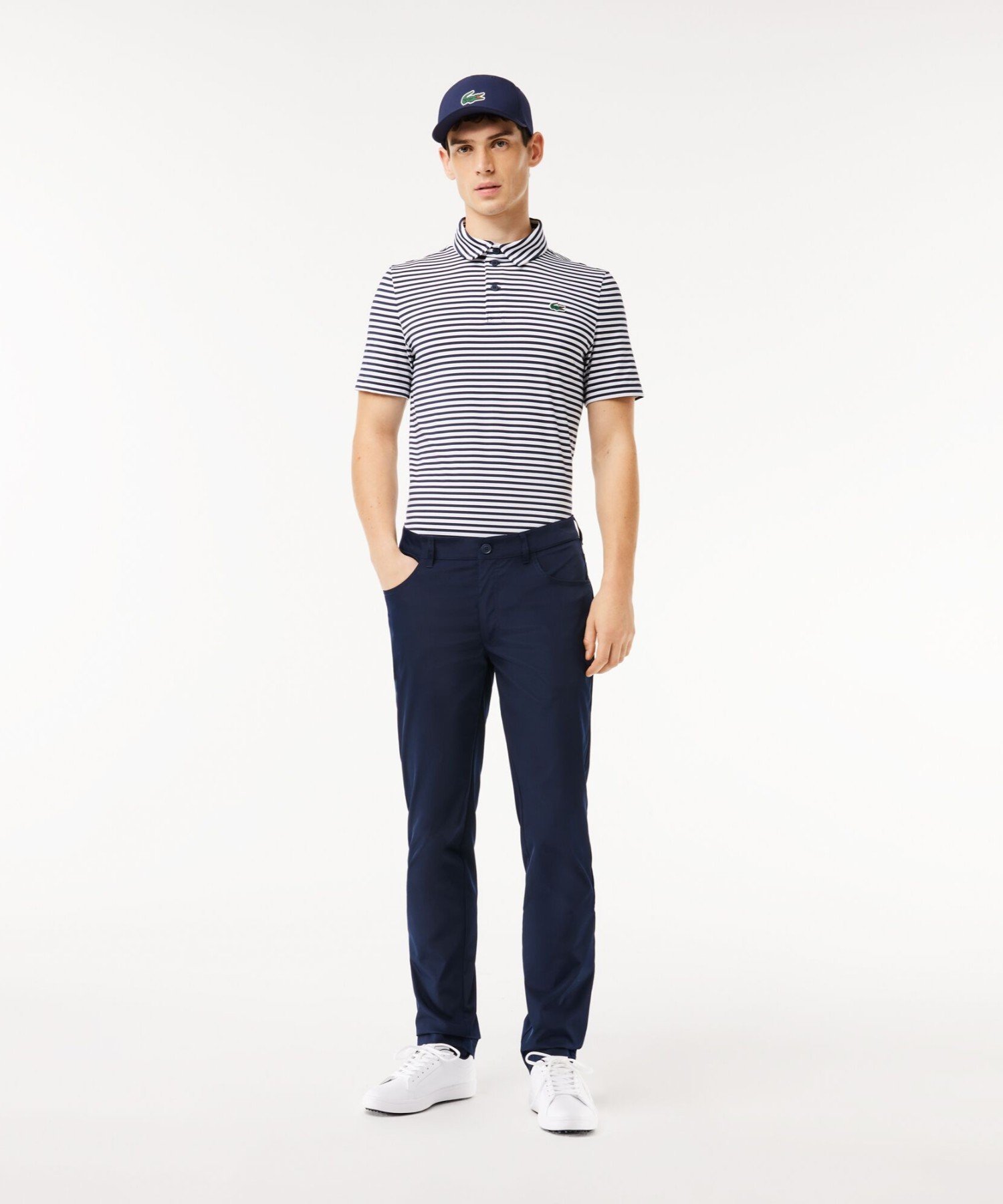 Футболка-поло LACOSTE Navy с УФ-защитой UPF50+ — фото 4