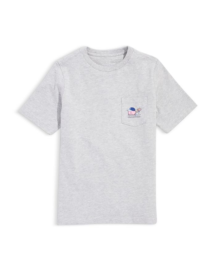 

Футболка с китом для бейсбола, мальчики - подростки Vineyard Vines, серый