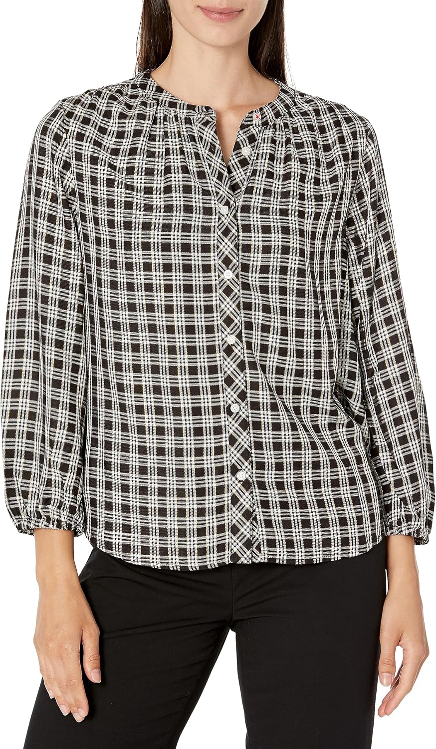 

Женская клетчатая рубашка с люрексом от Tommy Hilfiger на пуговицах, Black Multi