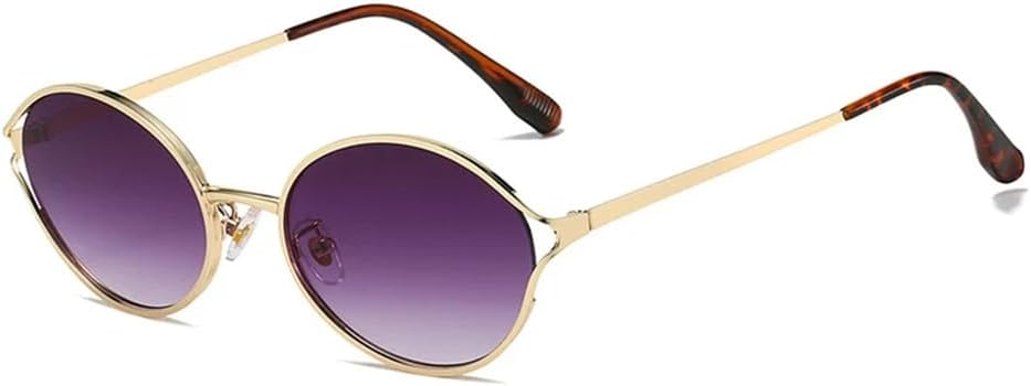 

Солнцезащитные очки UV400 с защитой от УФ-излучения — круглые, металлические, с прозрачным градиентом, в стиле панк, для женщин и мужчин, для бега и занятий спортом на открытом воздухе UYPTK, Golden Gray Gradient