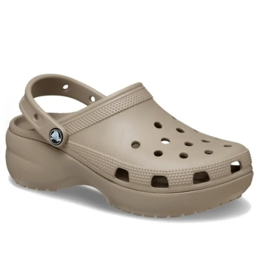 Сандалии (WMNS) Crocs Classic Plaform Clog 'Taupe', желто-коричневый — фото 2