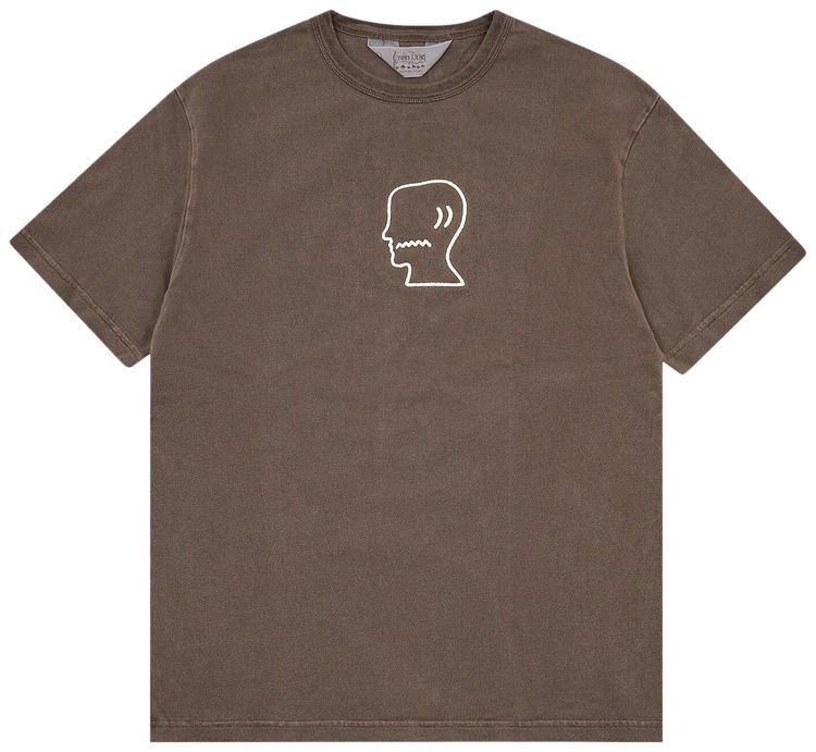 

Футболка Brain Dead Heavyweight 3D Logohead Tee, коричневый