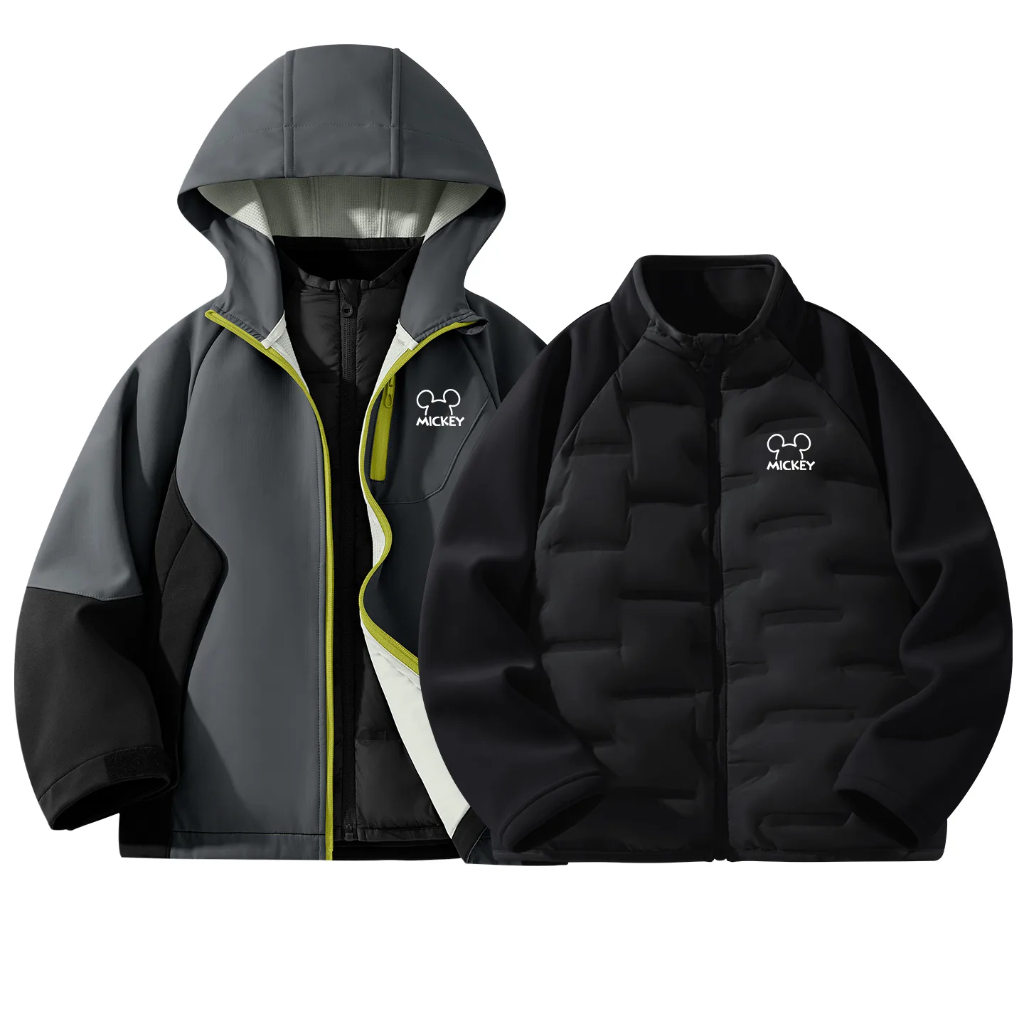 Детская куртка-софтшелл с круглым вырезом Disney, [Thickened Thermal]Thickened Board Di Line K Black+Thickened Board Di Line K Black