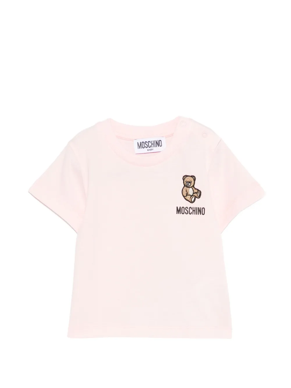 

Футболка с отделкой в виде мишки Moschino Kids, розовый