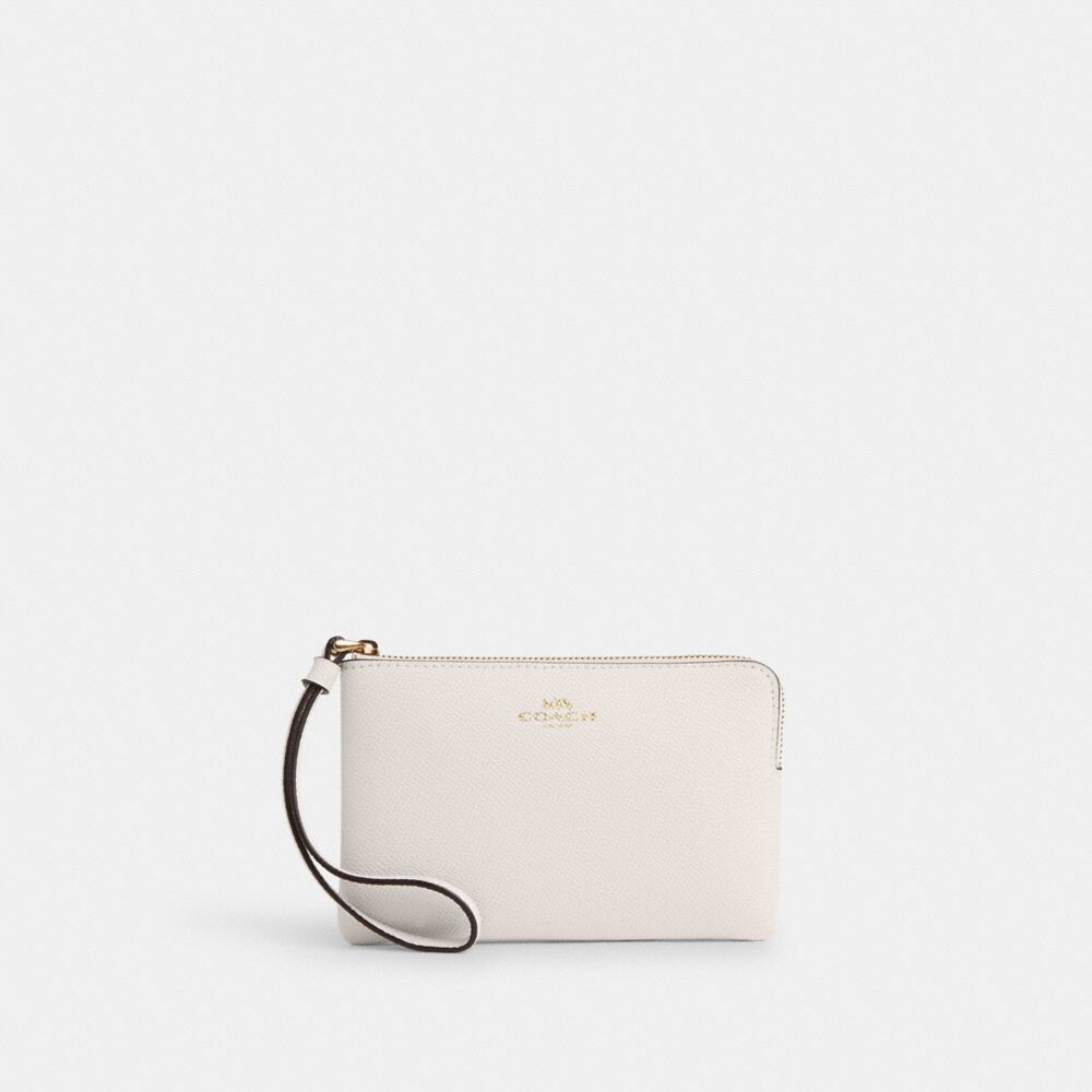 

Сумка-ристлет COACH Corner Zip Wristlet, золотой/шелковый