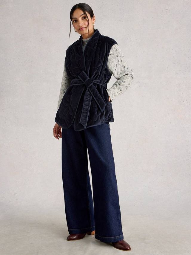 

Утепленный жилет Gigi Velvet с эффектом стежки White Stuff, Dark Navy