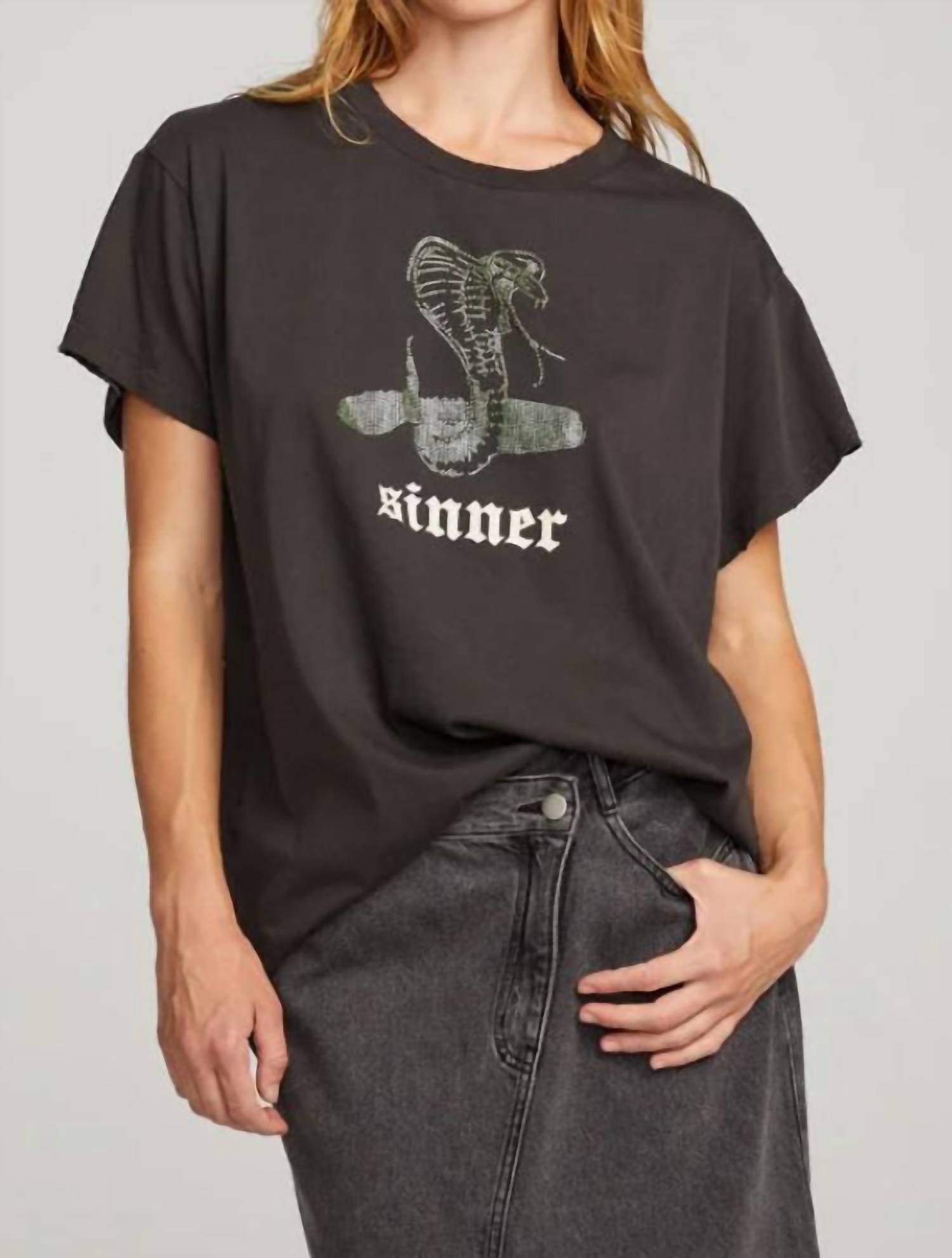 

Футболка Sinner в винтажном черном цвете Chaser