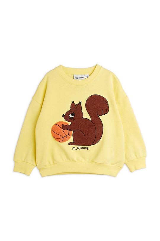 

Mini Rodini Детский хлопковый свитшот Белочка, желтый