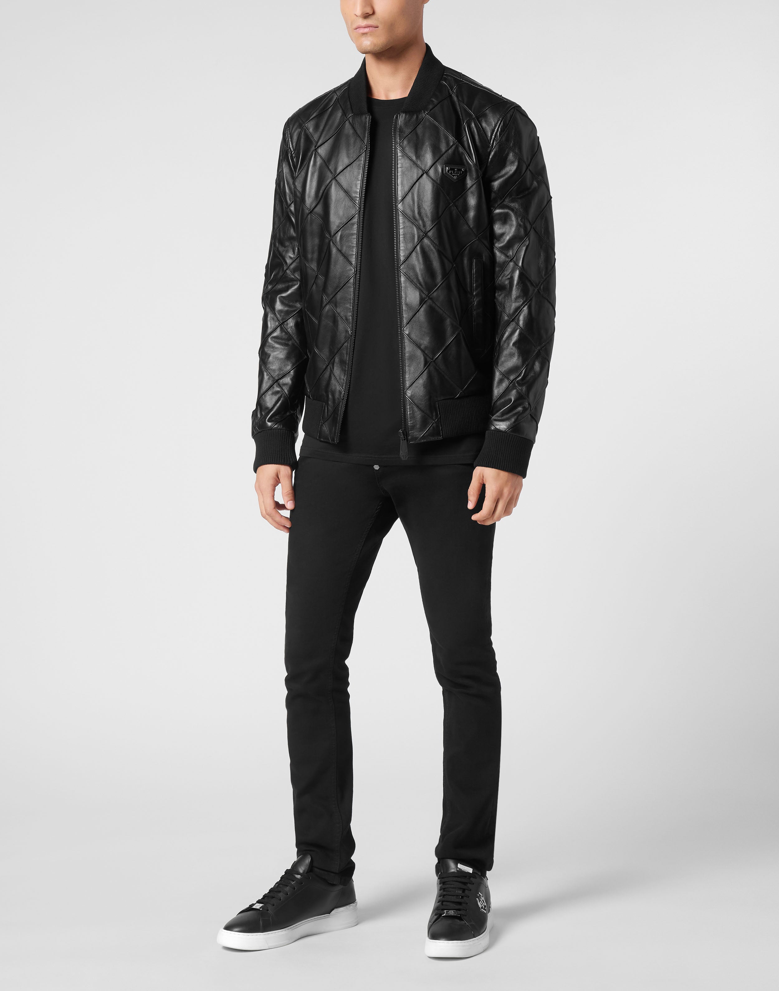 

Кожаный бомбер LS PHILIPP PLEIN, черный