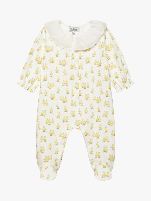 

Боди из эластичного органического хлопка с принтом baby delilah duck из органического хлопка Trotters, цвет White/Yellow