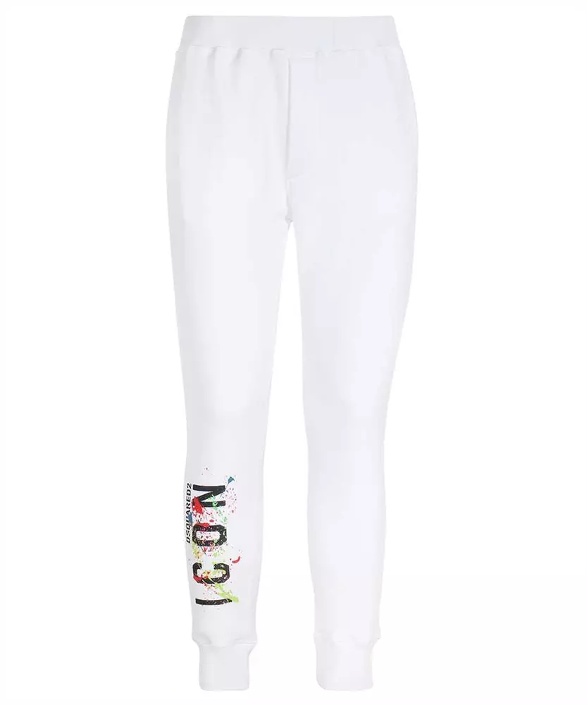 

Элегантные белые хлопковые спортивные штаны Dsquared2