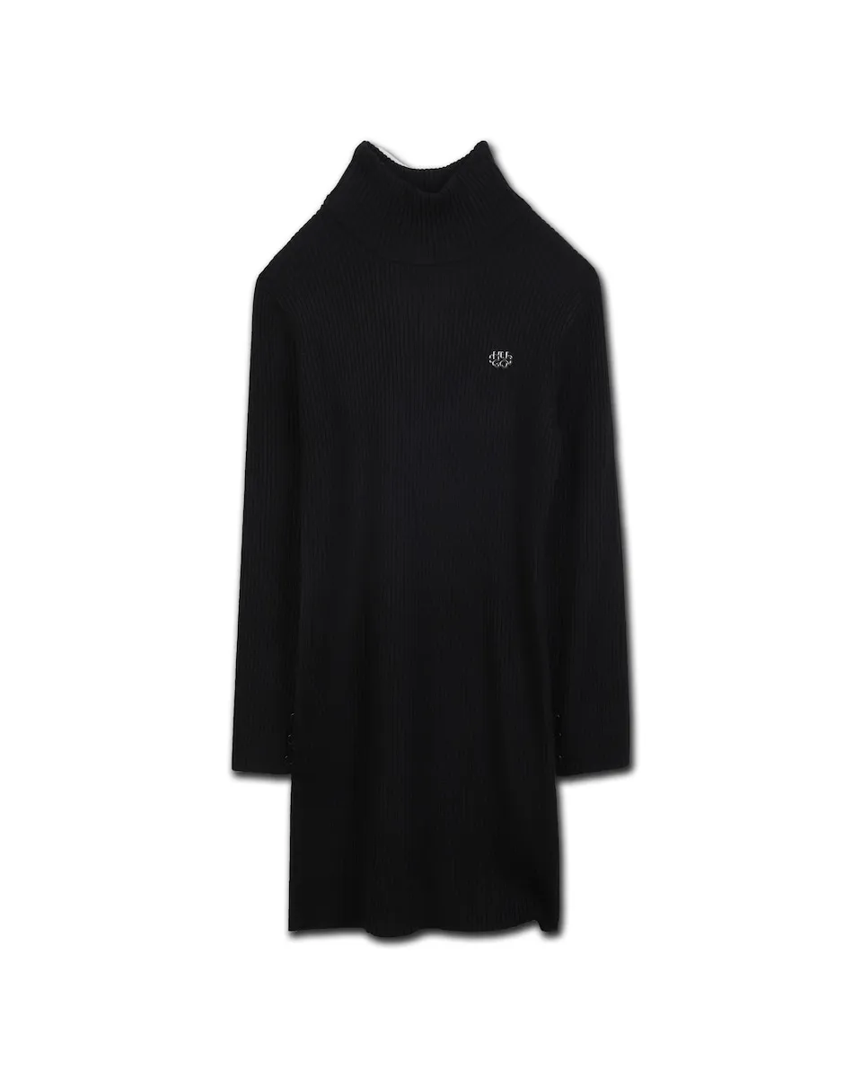 

Детское платье черного цвета с длинными рукавами Hugo