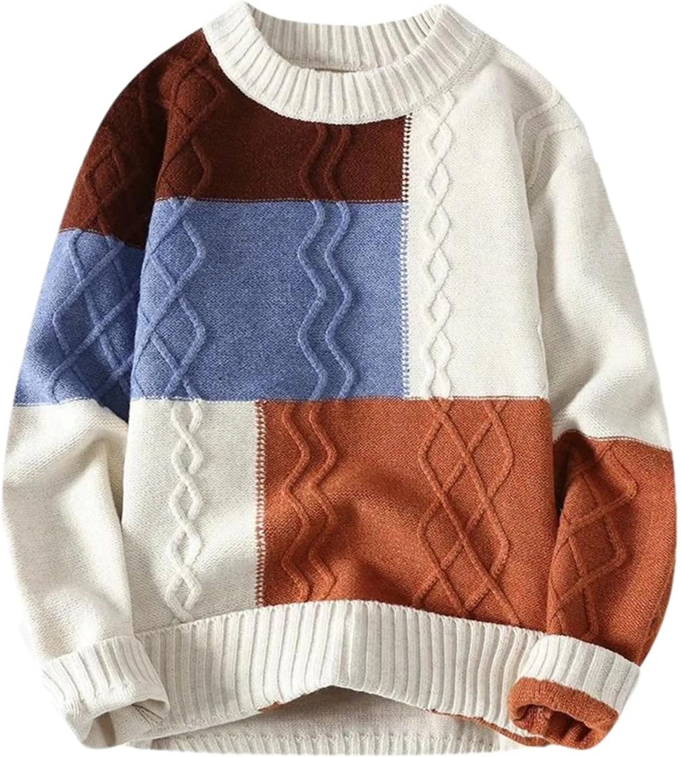 

Мужской зимний свитер Casual Patchwork