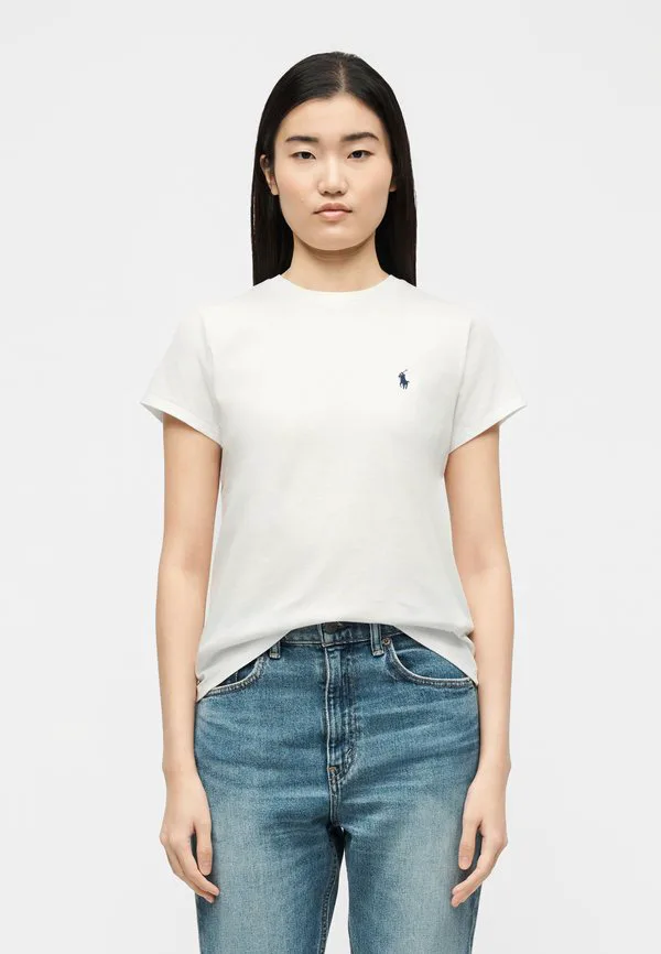 Классическая футболка с круглым вырезом, базовая футболка Polo Ralph Lauren, White — фото 3