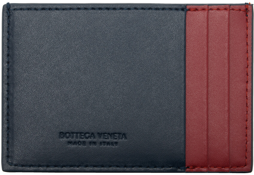 Держатель для кредитных карт в кассете синего и красного цвета Bottega Veneta — фото 2