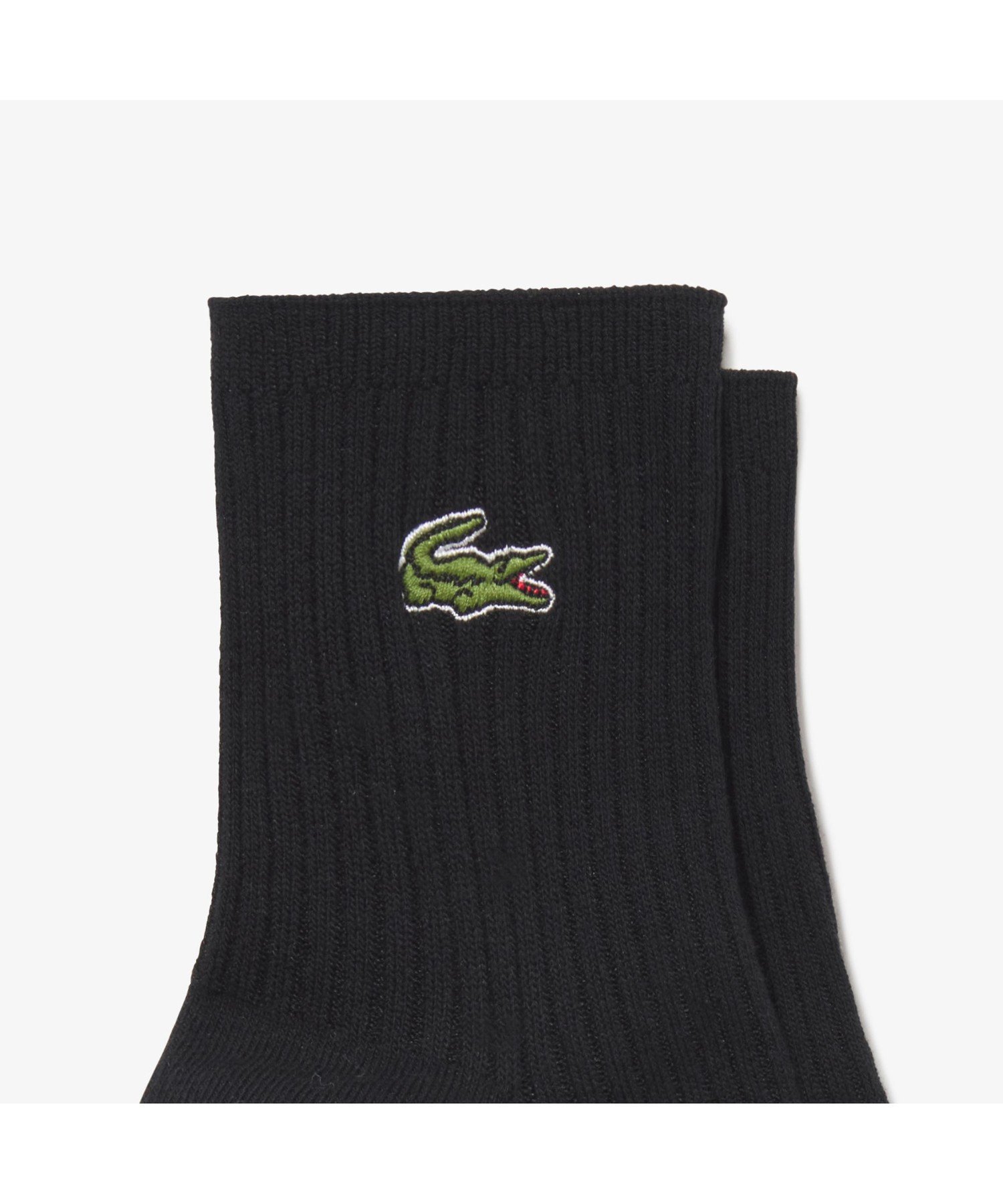 Носки LACOSTE короткие черные с логотипом — фото 2
