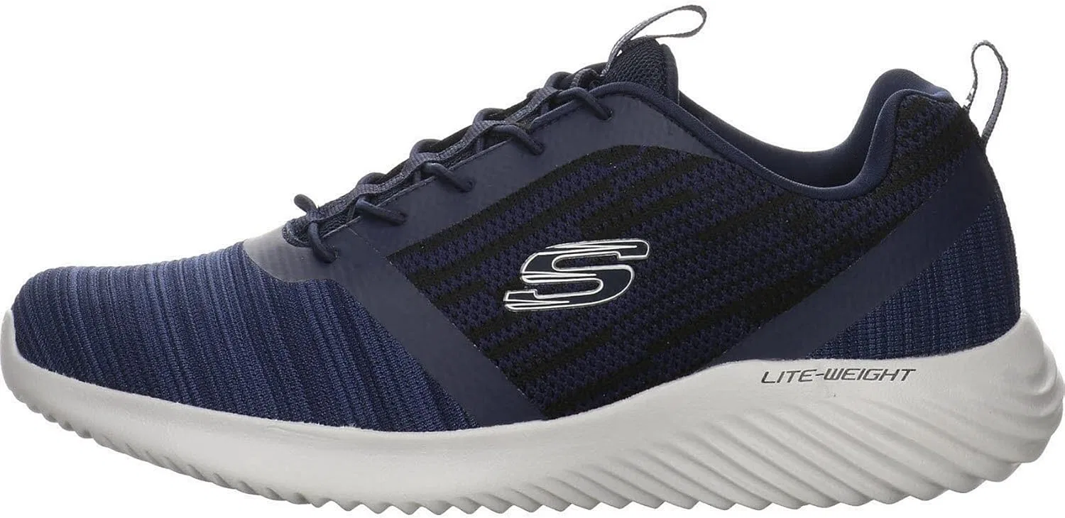 Мужские кроссовки Skechers BounderTrainers, Navy Mesh Pu Trim