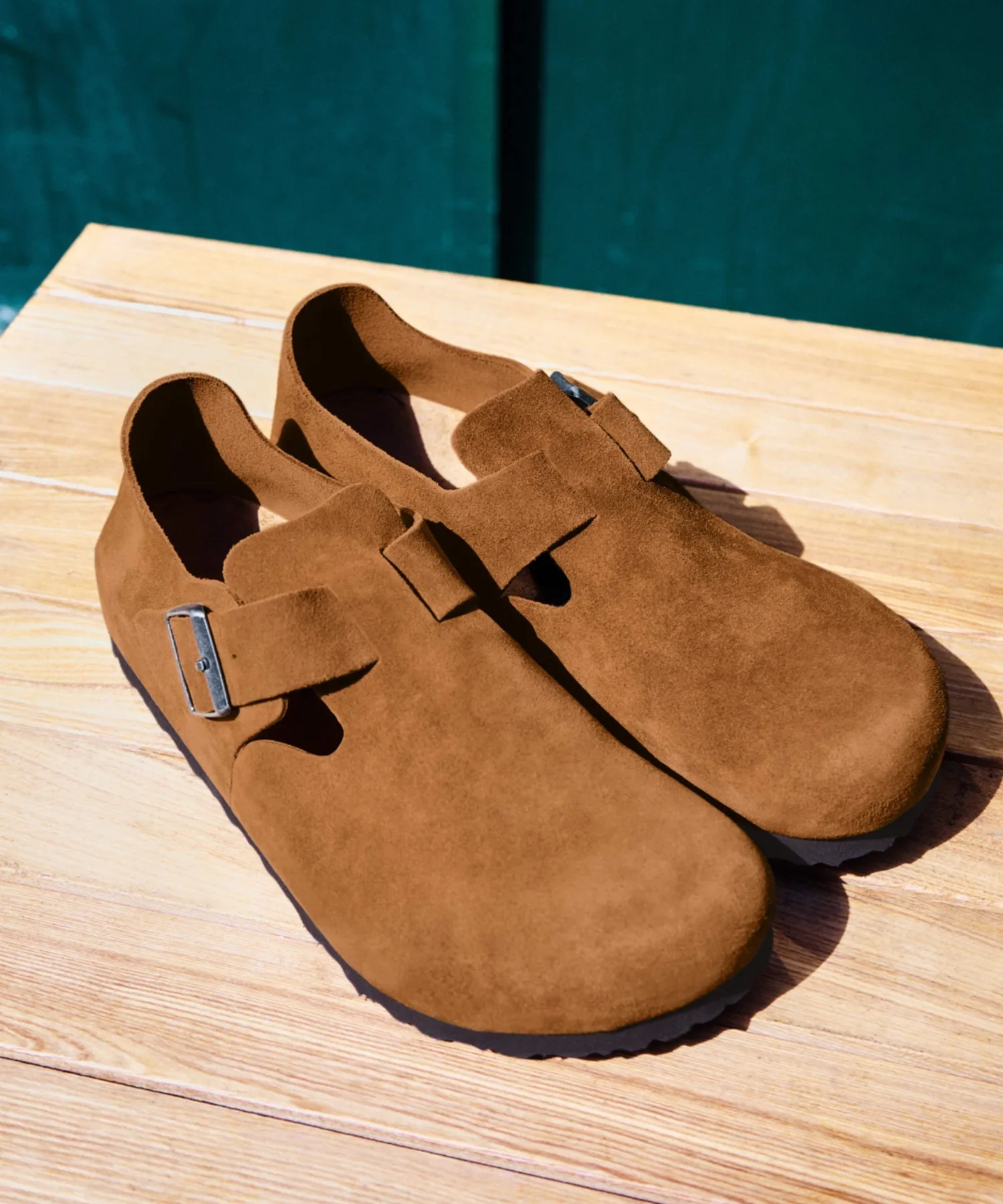 Унисекс замшевые слипоны Birkenstock London кэмел