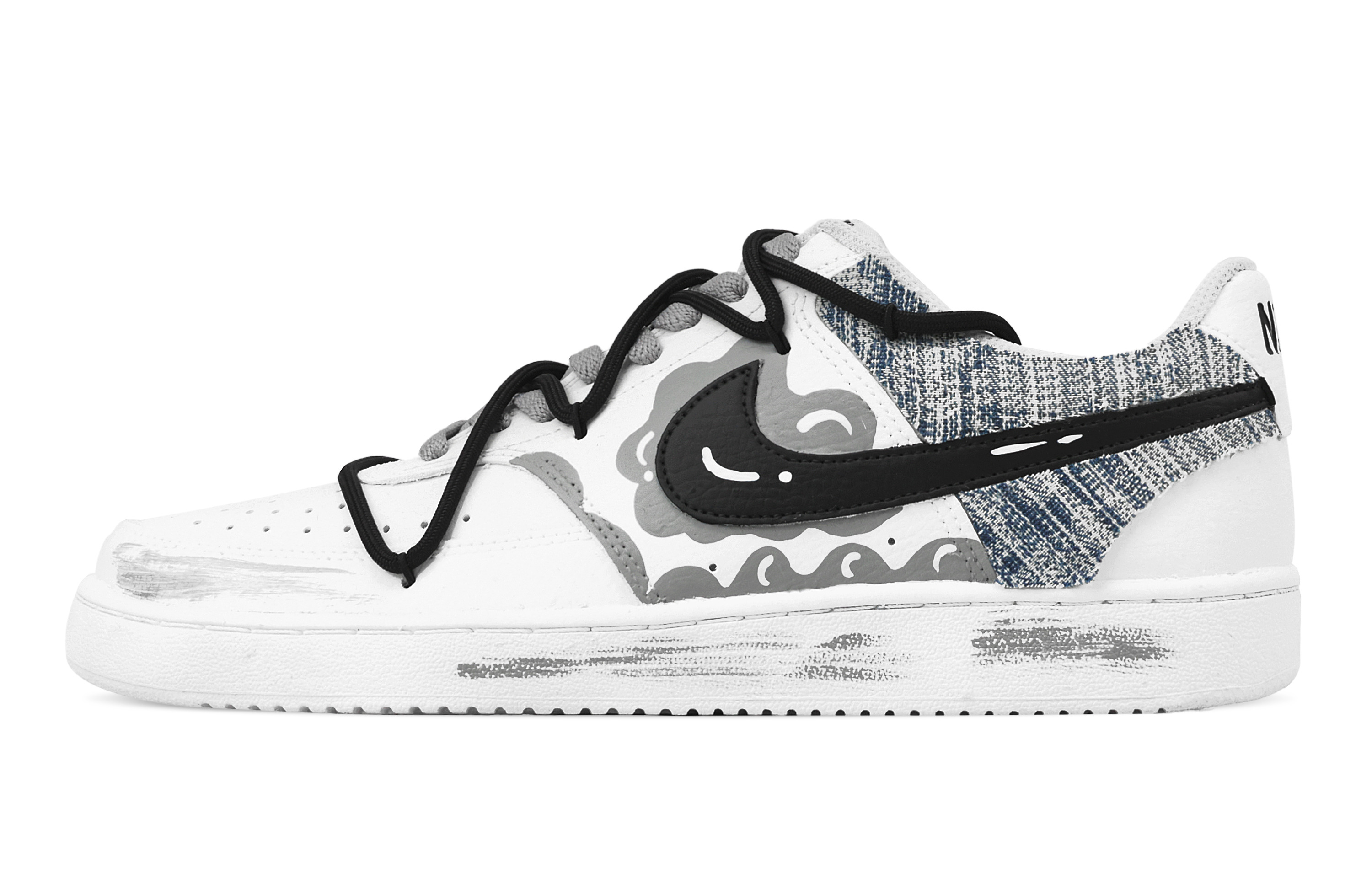 

Кроссовки для скейтборда Court Vision 1 Gray Trajectory, износостойкие, низкие, серые, мужские Nike, Gray